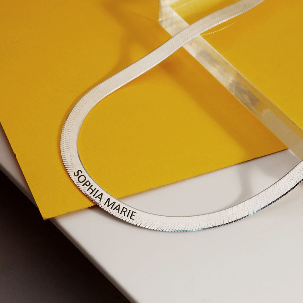 Herringbone Engraved Chain