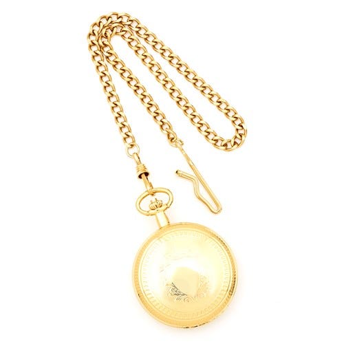 Charles Hubert Gold Tone Two Photo Pocket Watch