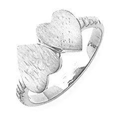 Solid Gold Double Heart Engravable Ring