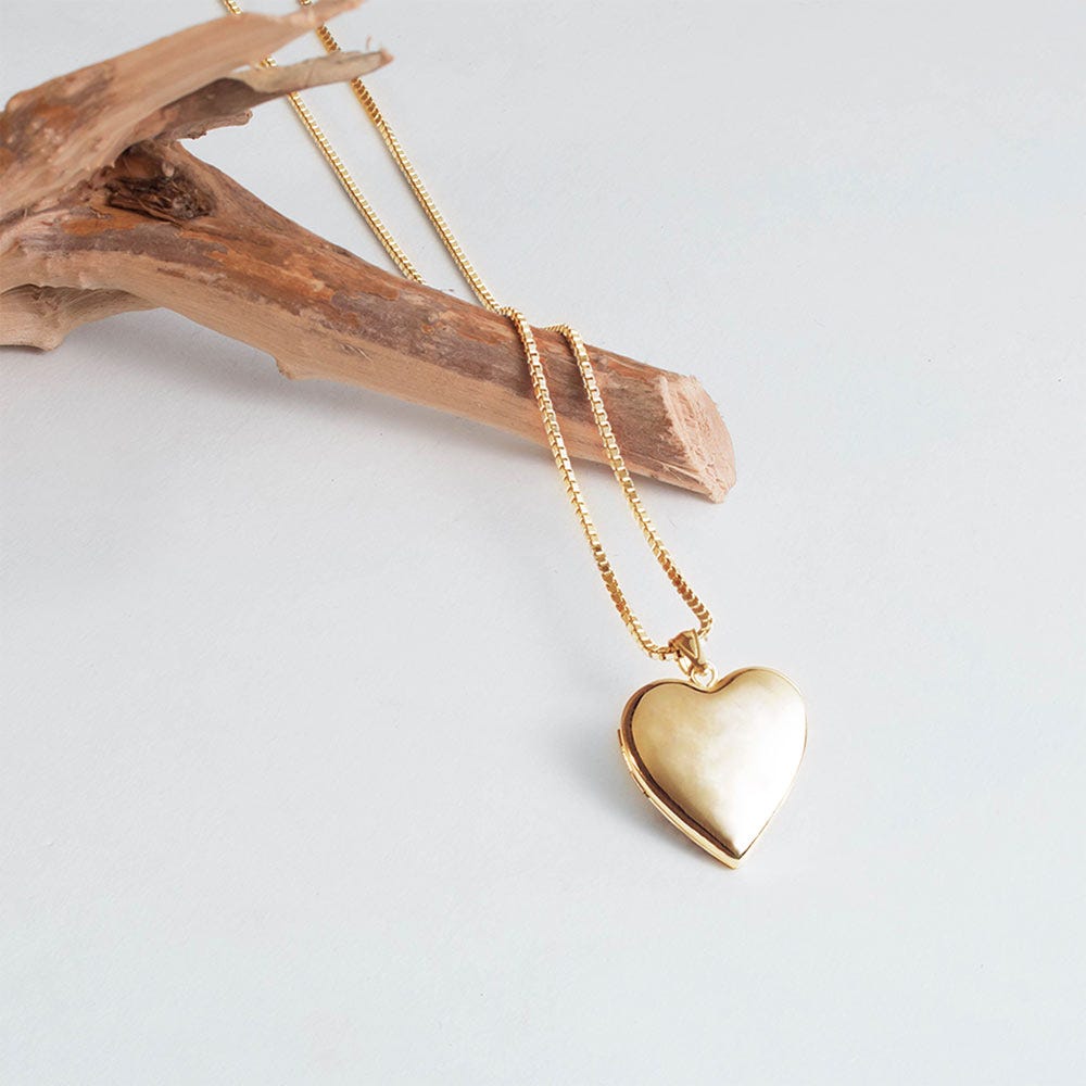 14K Gold Filled Heart Photo Locket - 1-1/4 inch x 1-1/4 inch