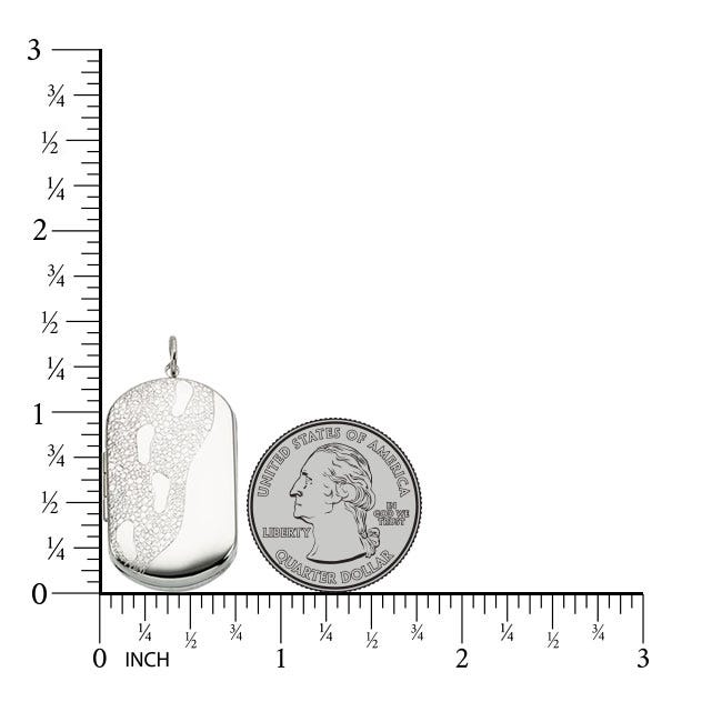 Sterling Silver Foot Prints Dog Tag Photo Locket