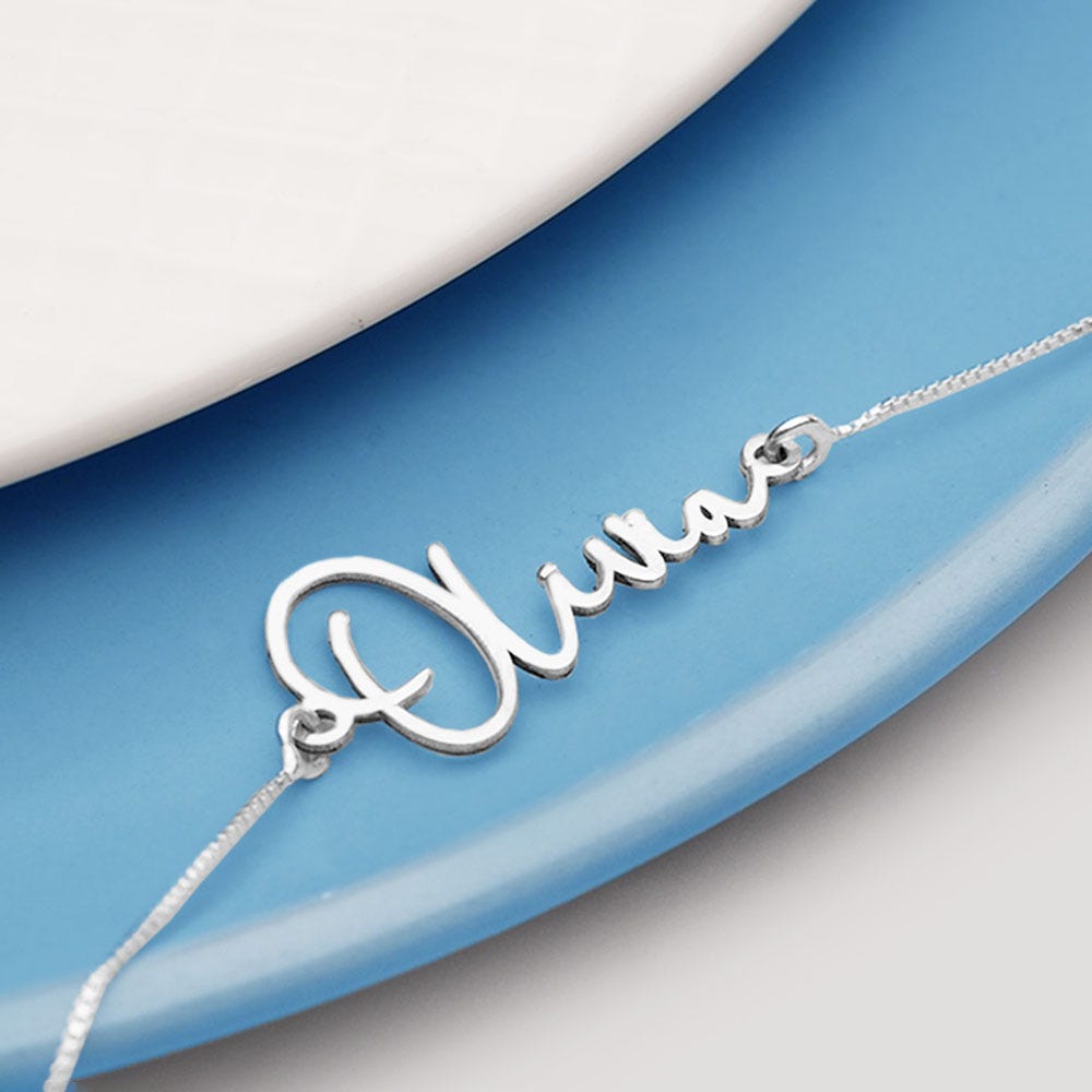 Exclusive Personalized Modern Script Name Anklet / Ankle Bracelet - Adjustable Size