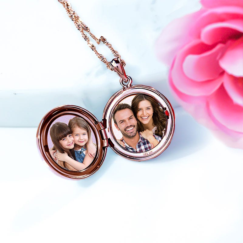 Rose Gold Plated Classic Round Photo Locket