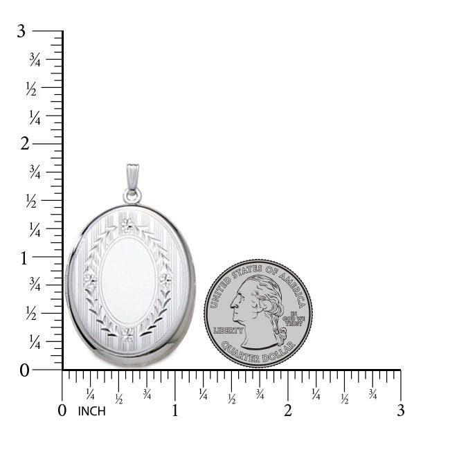 Sterling Silver Large Oval Photo Locket
