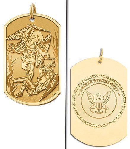 Saint Michael Doubledside NAVY Dogtag Religious Medal "EXCLUSIVE"