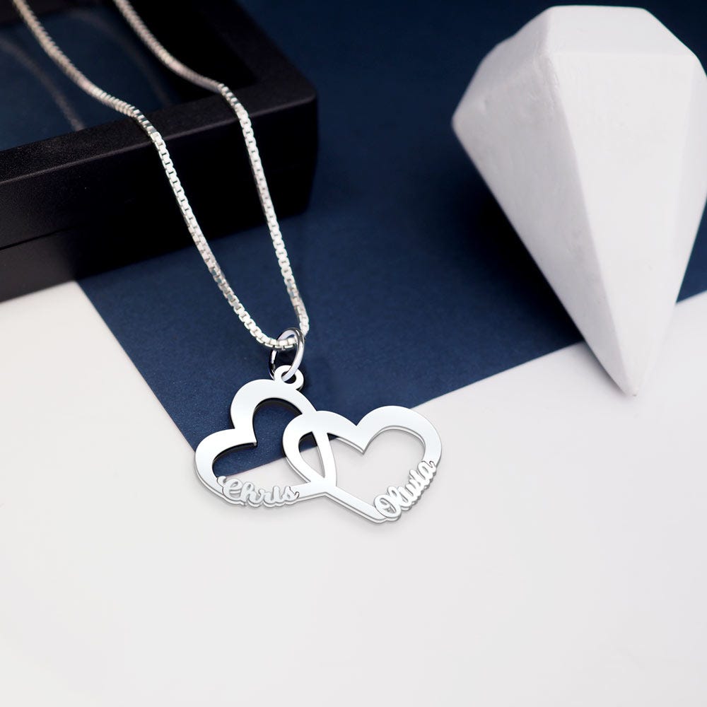 Interlocking Hearts Name Necklace