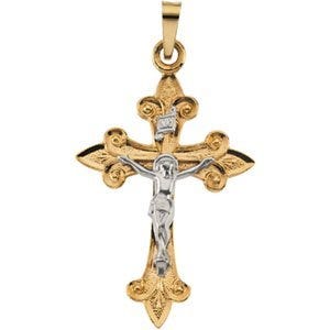 TWO TONE CRUCIFIX PENDANT