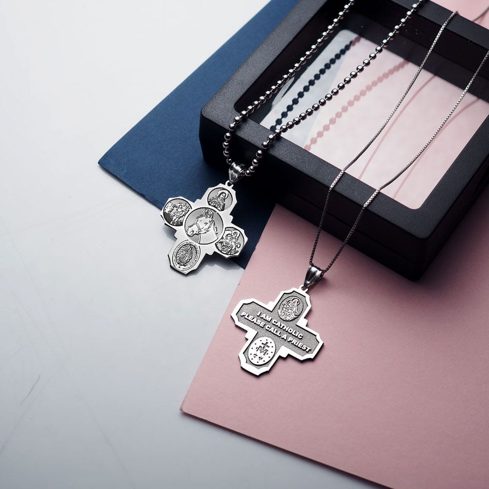 Four Way Cross - Equestrian Religious Medal  "EXCLUSIVE"
