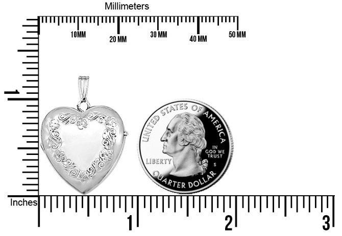 Sterling Silver Heart Four Photo Locket