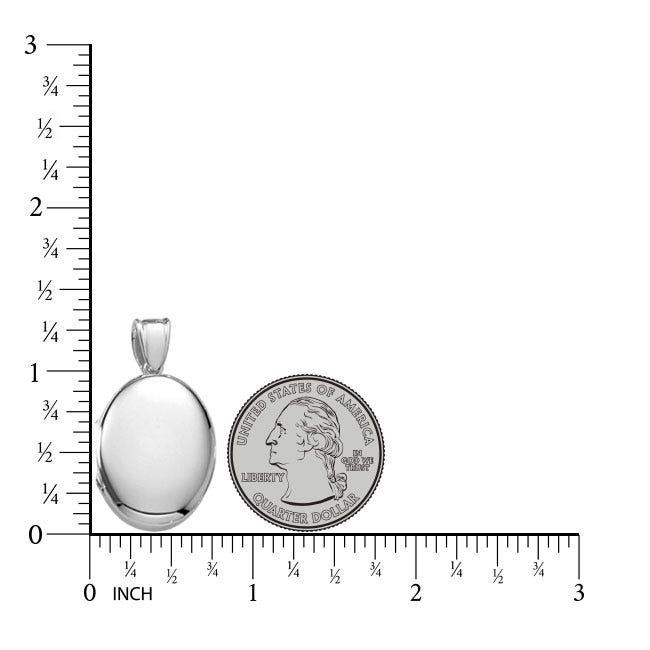 Sterling Silver Oval Photo Locket