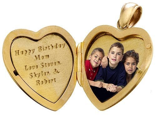 Solid 14k Yellow Gold Claddagh Heart Photo Locket