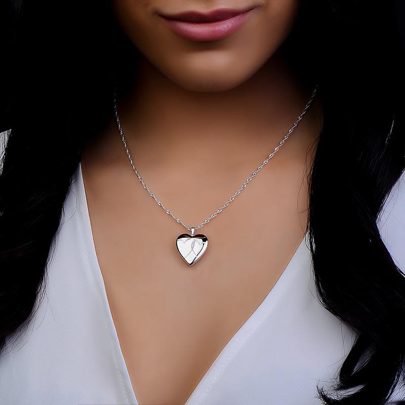 Sterling Silver "Interlocking Hearts" Heart Photo Locket