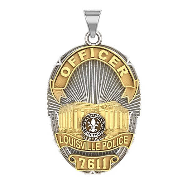 Personalized Louisville Kentucky Police Badge with Your Rank and Number