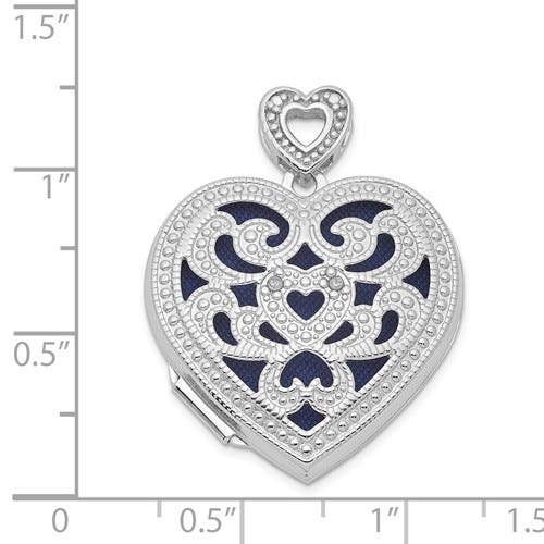 Sterling Silver Pierced Heart Photo Locket