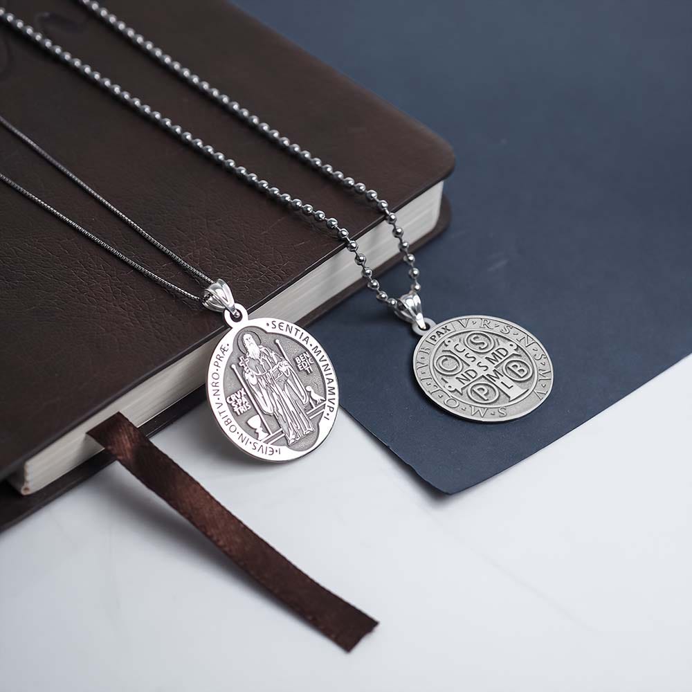 Saint Benedict Round Religious Medal "EXCLUSIVE"