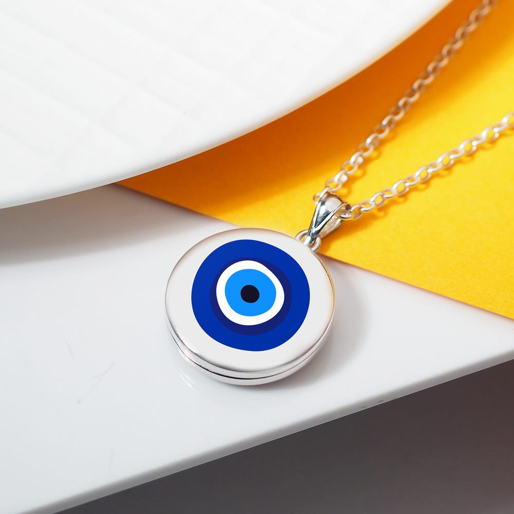 Evil Eye Color Round Locket