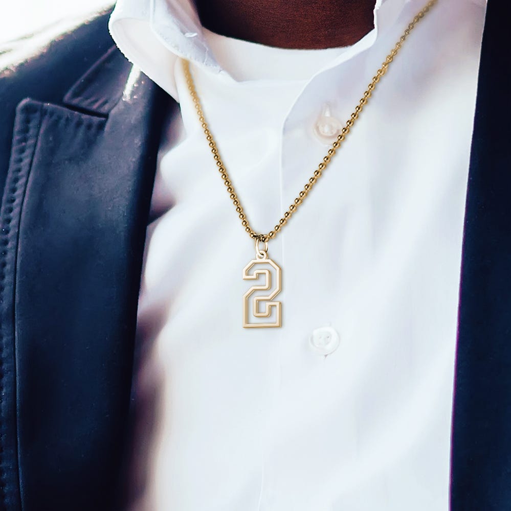 High Polished Cut-Out Number Pendant