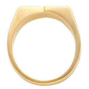 14K Gold Men's Rectangle Signet Ring