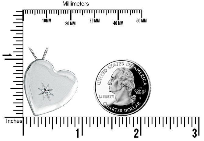 Sterling Silver Sideways Cubic Zirconia Heart Photo Locket