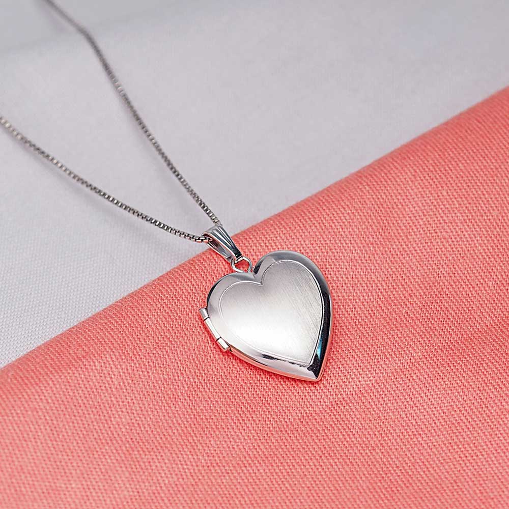 Sterling Silver Small Heart Photo Locket