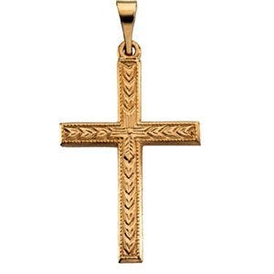 14K White Gold CROSS PENDANT