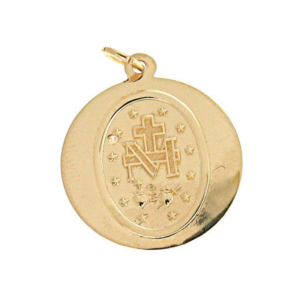 14K Gold Miraculous Medal [H] w/ Diamond