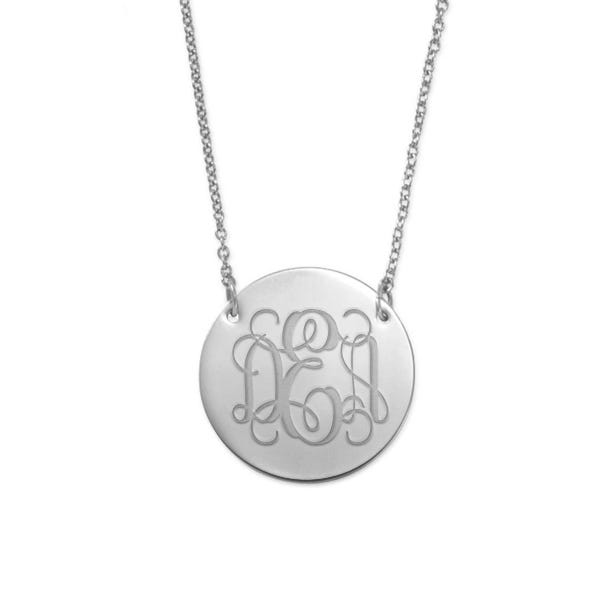 Round Disc Pendant w/ Personalized Message & 18" Chain Included