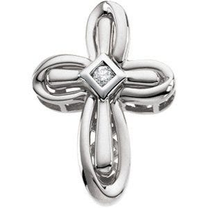 14KY RHOD PLTD DIA UNITY CROSS