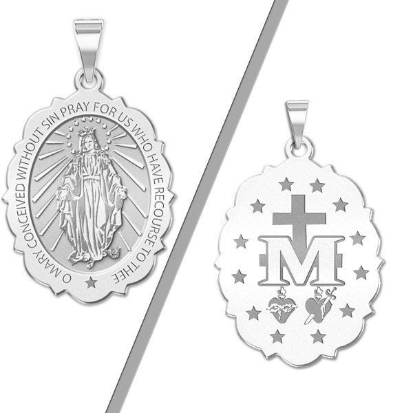 Miraculous Medal Scalloped Oval "EXCLUSIVE"