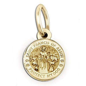 Saint Francis of Assisi "Protect My Dog" Round  Picture Locket
