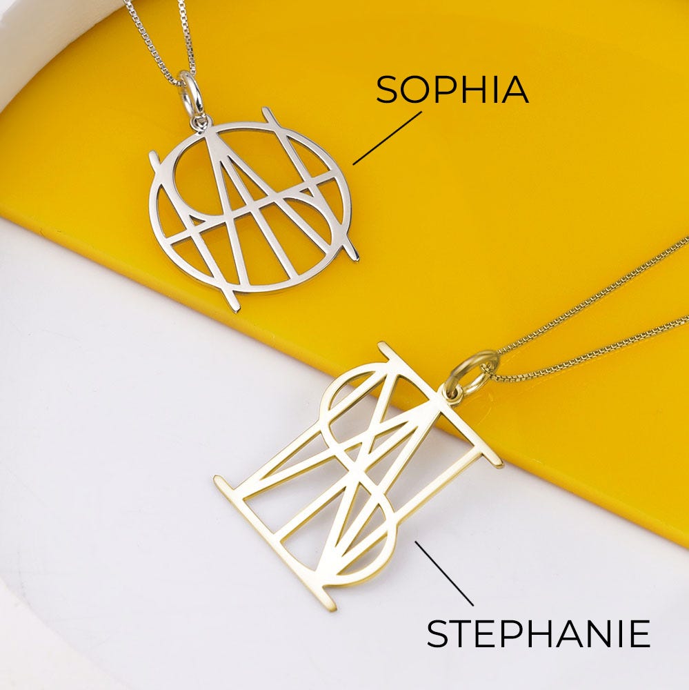 Geometrical Name Necklace