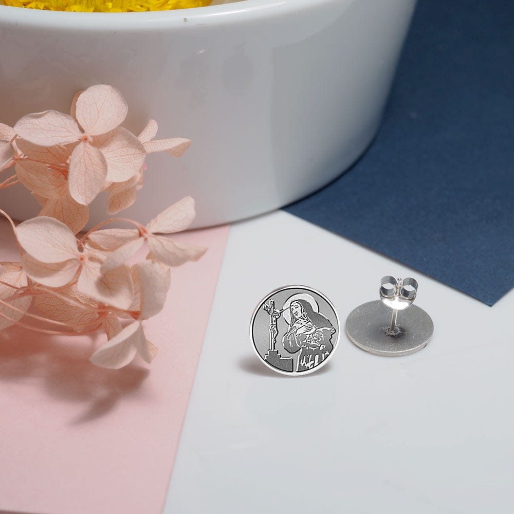 Pair of Saint Rita Stud Earrings