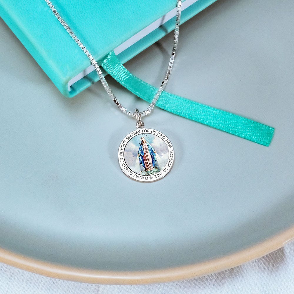 Miraculous Medal Round Color "EXCLUSIVE"