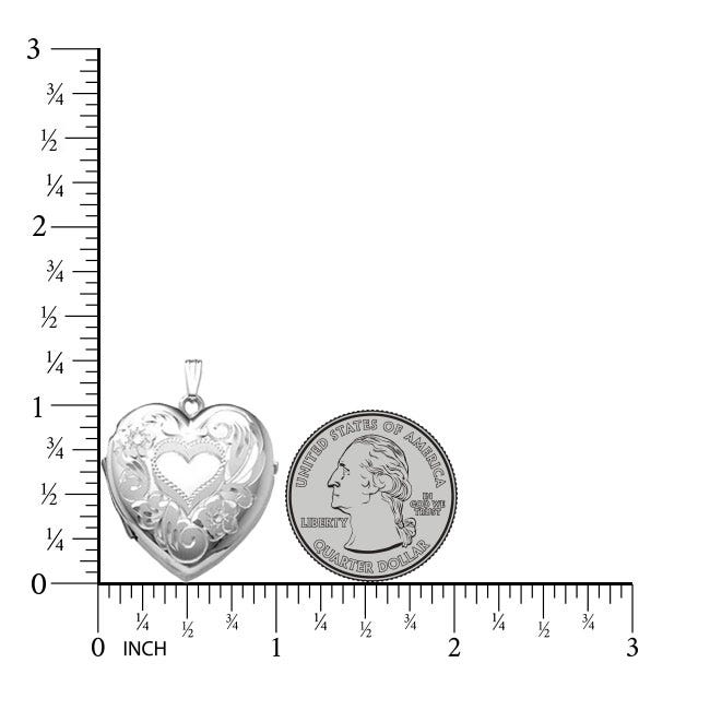 Sterling Silver Heart Four Photo Locket
