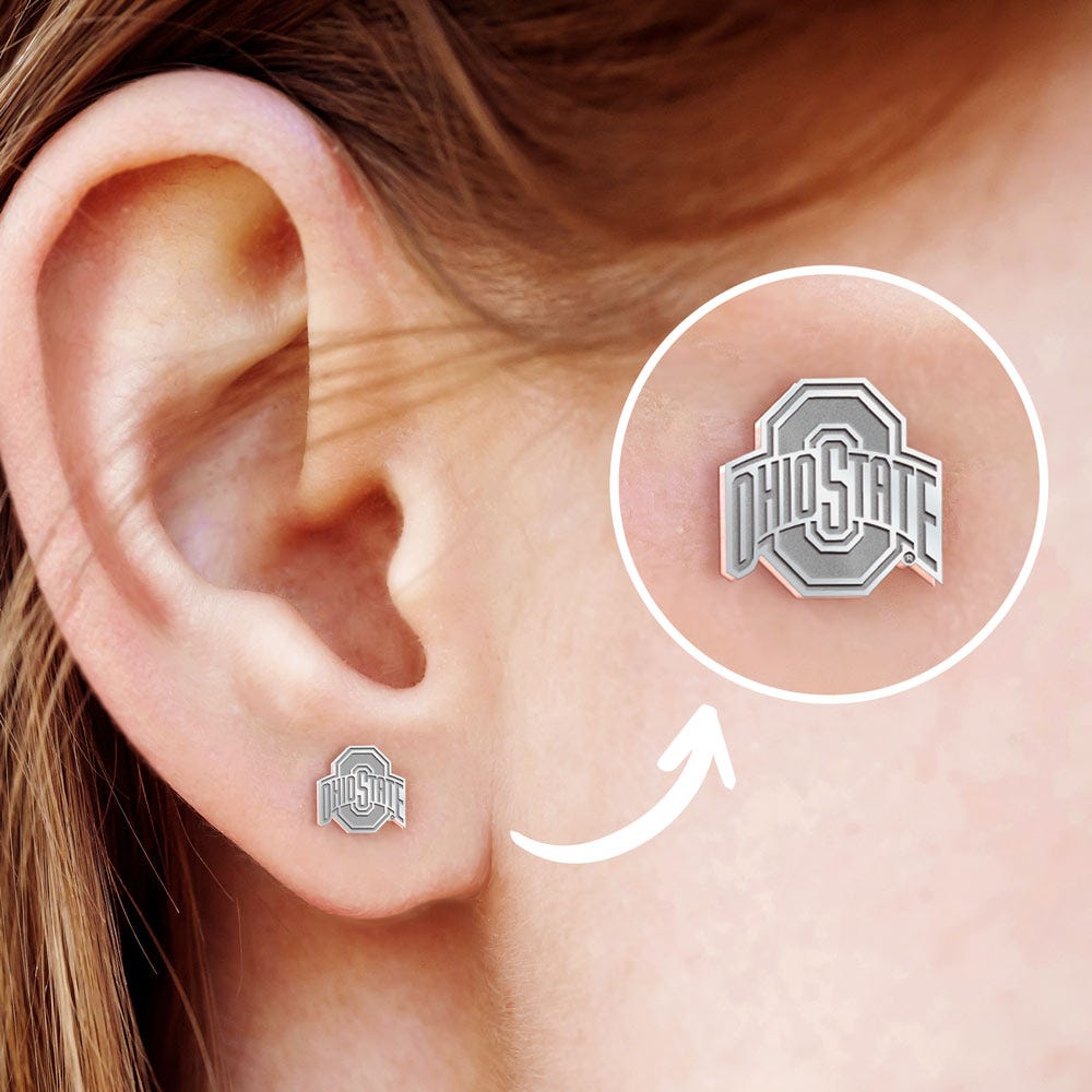 Pair Of Ohio State Logo Earrings