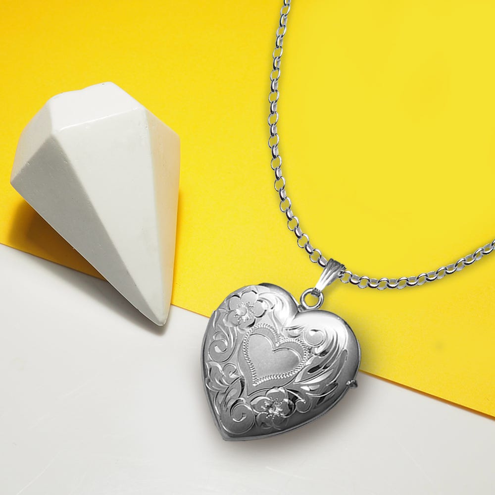 Sterling Silver Heart Four Photo Locket