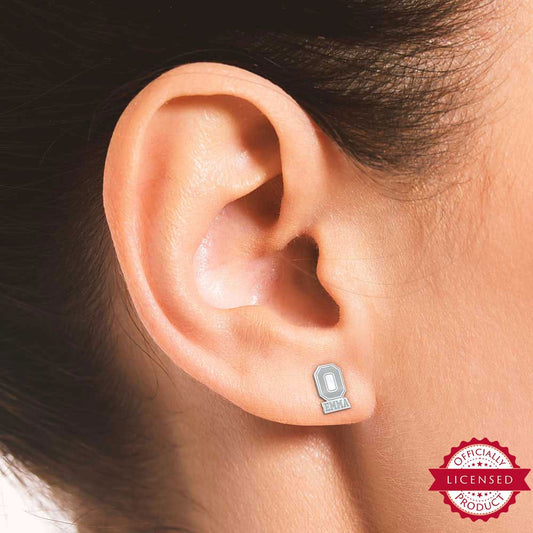 Personalized Pair of Ohio State O Logo with Name Earrings