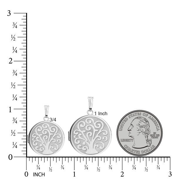 Sterling Silver Tree of Life Round Photo Locket