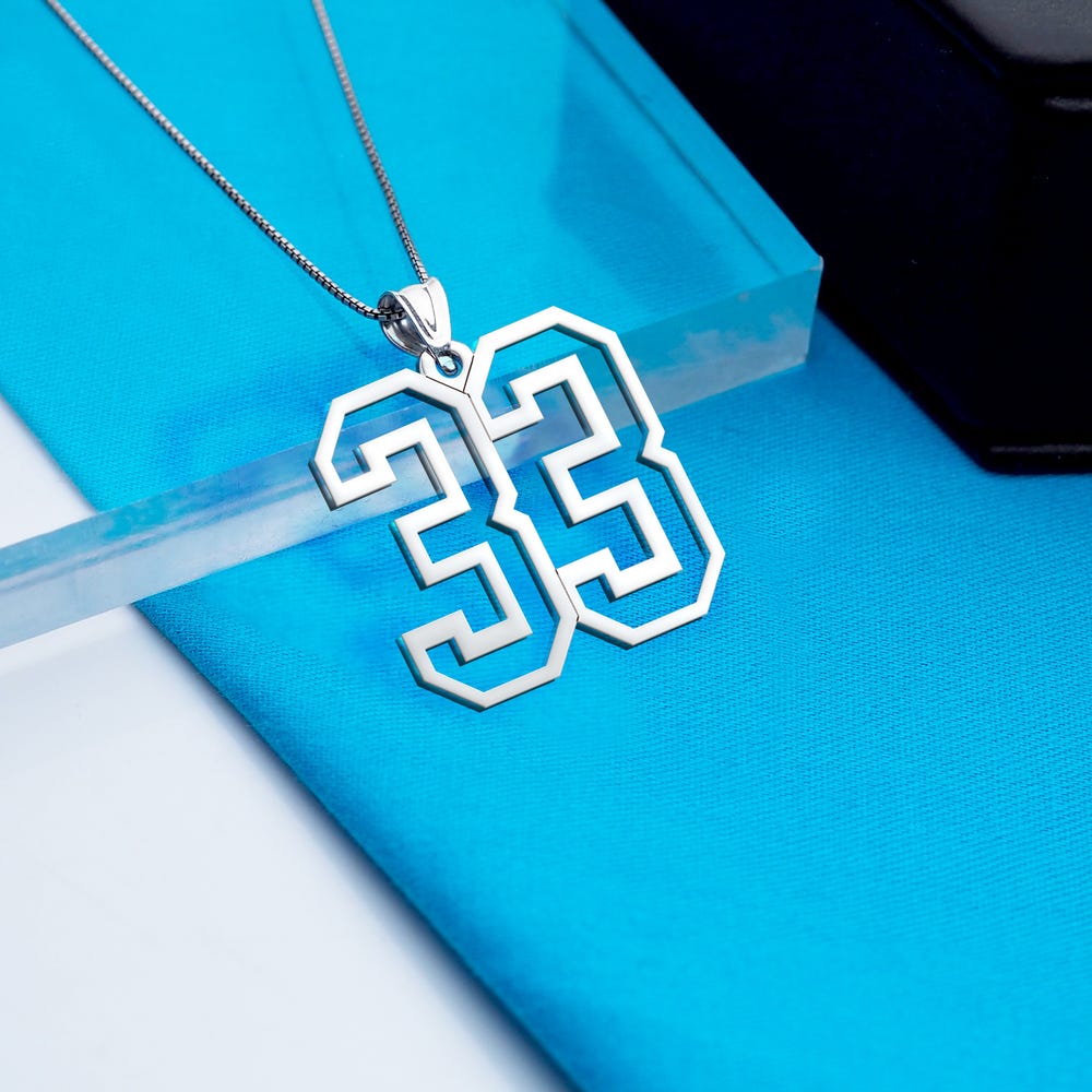 High Polished Cut-Out Number Pendant