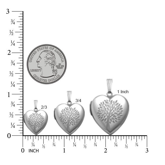 Sterling Silver " Family Tree " Heart Photo Locket