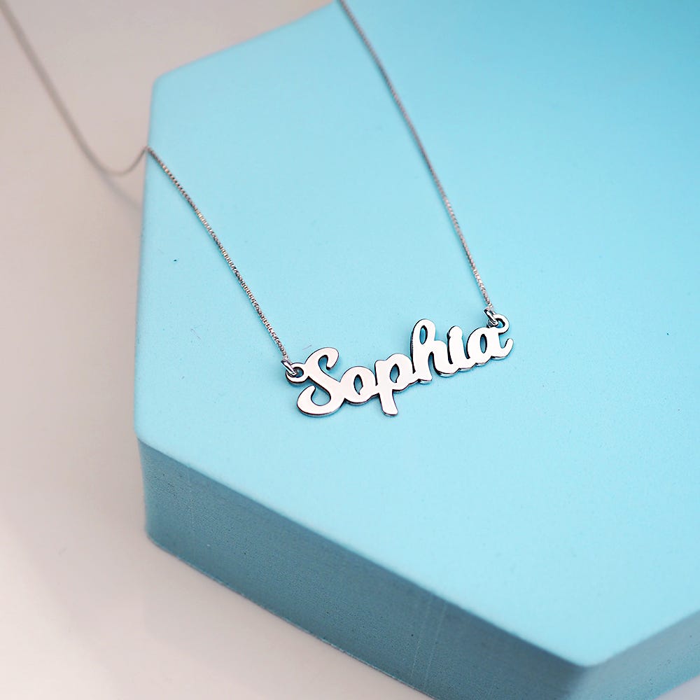 Script Name Necklace with Chain Included