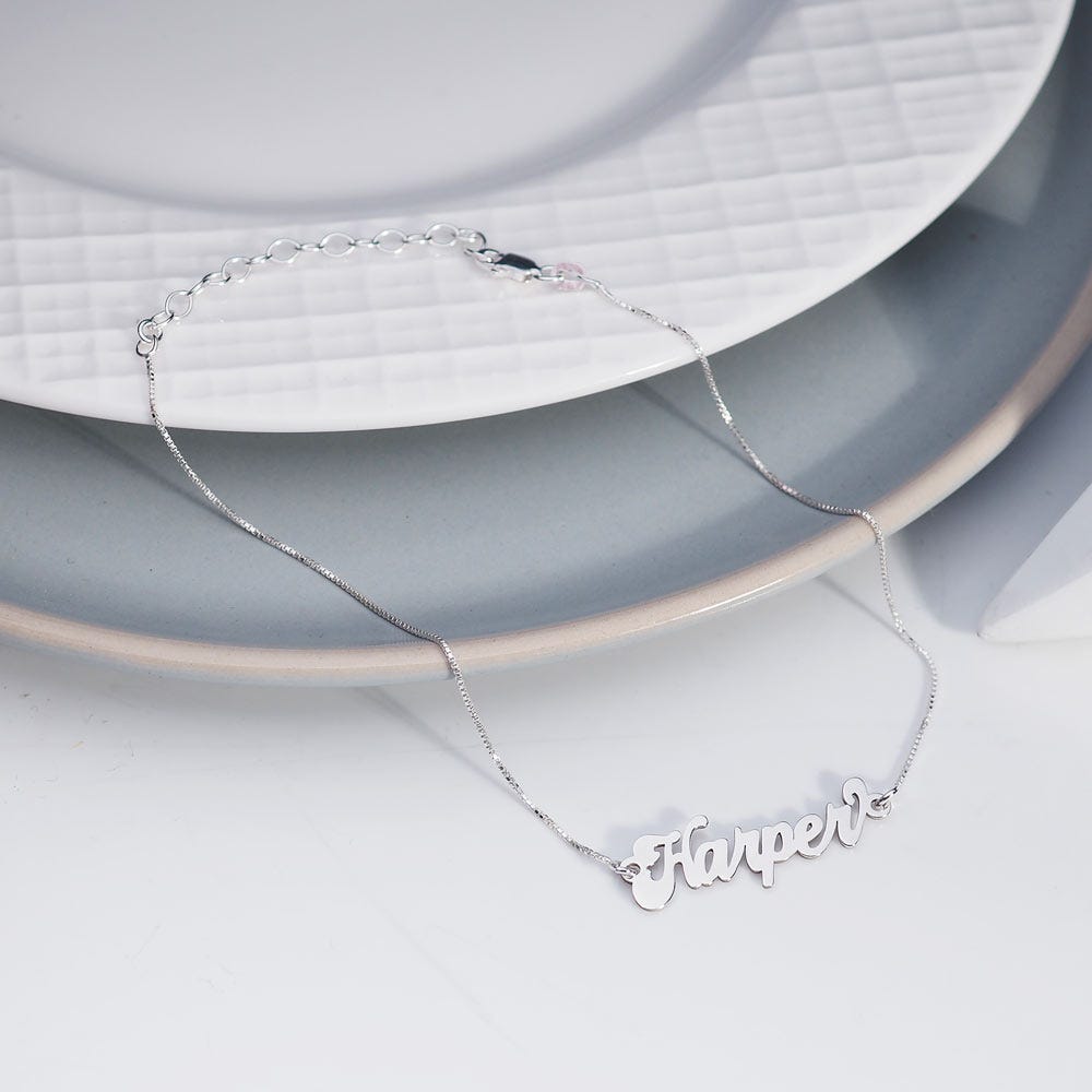 Exclusive Personalized Name Anklet / Ankle Bracelet- Adjustable Size