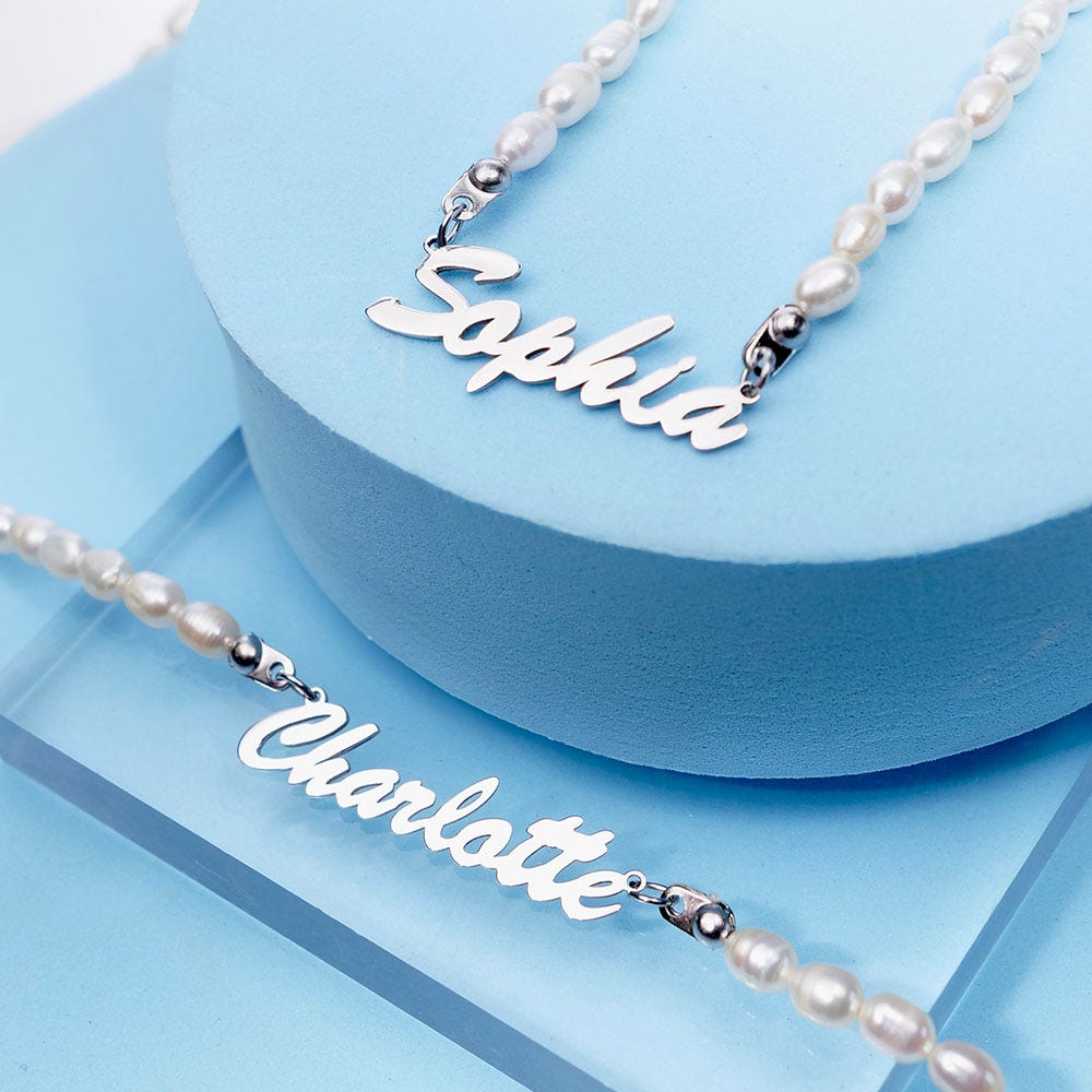 Personalized & Exclusive Pearl Name Necklace