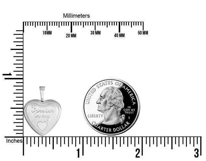 Sterling Silver " Forever in my Heart " Heart Photo Locket