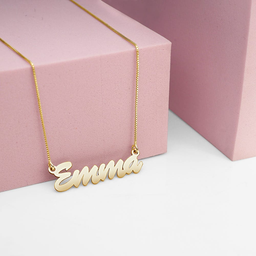 Script Name Necklace with Chain Included
