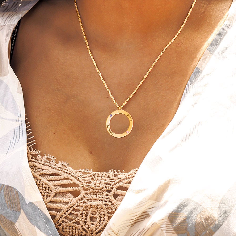 Personalized Two Birthstones Disc