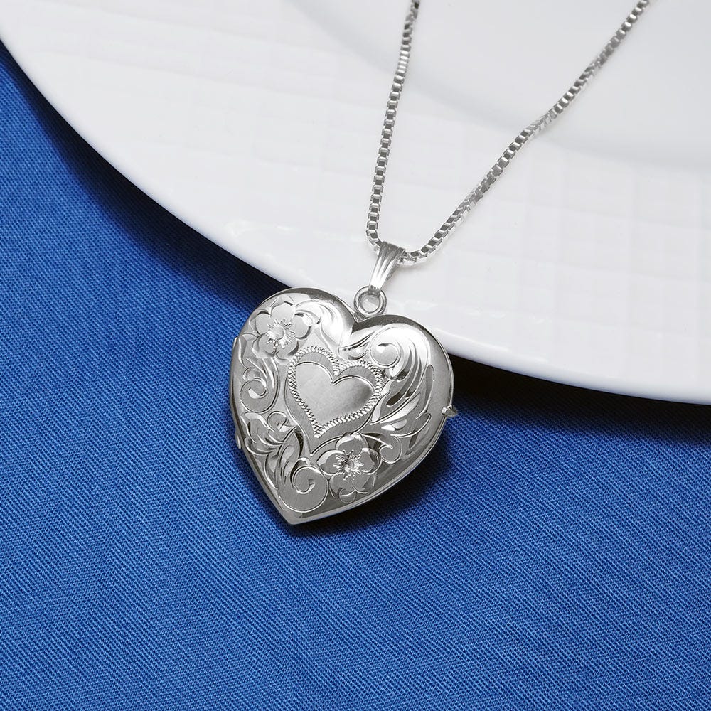 Sterling Silver Heart Four Photo Locket