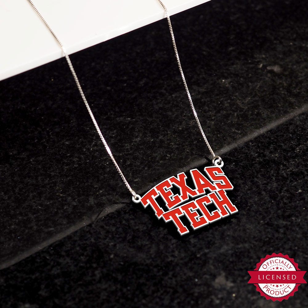 Texas Tech University Color Enamel Block Necklace