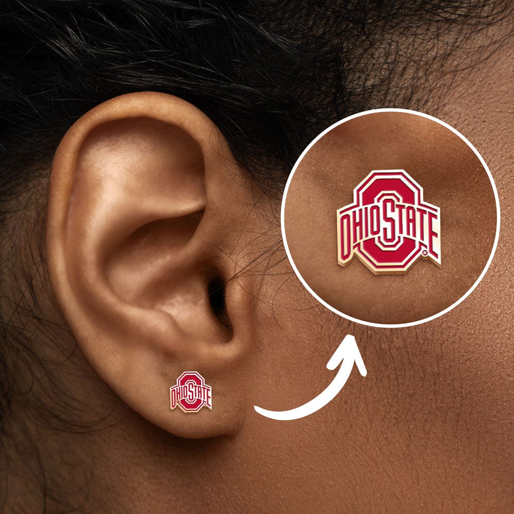 Pair Of Ohio State Logo Color Earrings