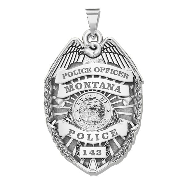 Personalized Montana Police Badge with Your Rank, Number & Department